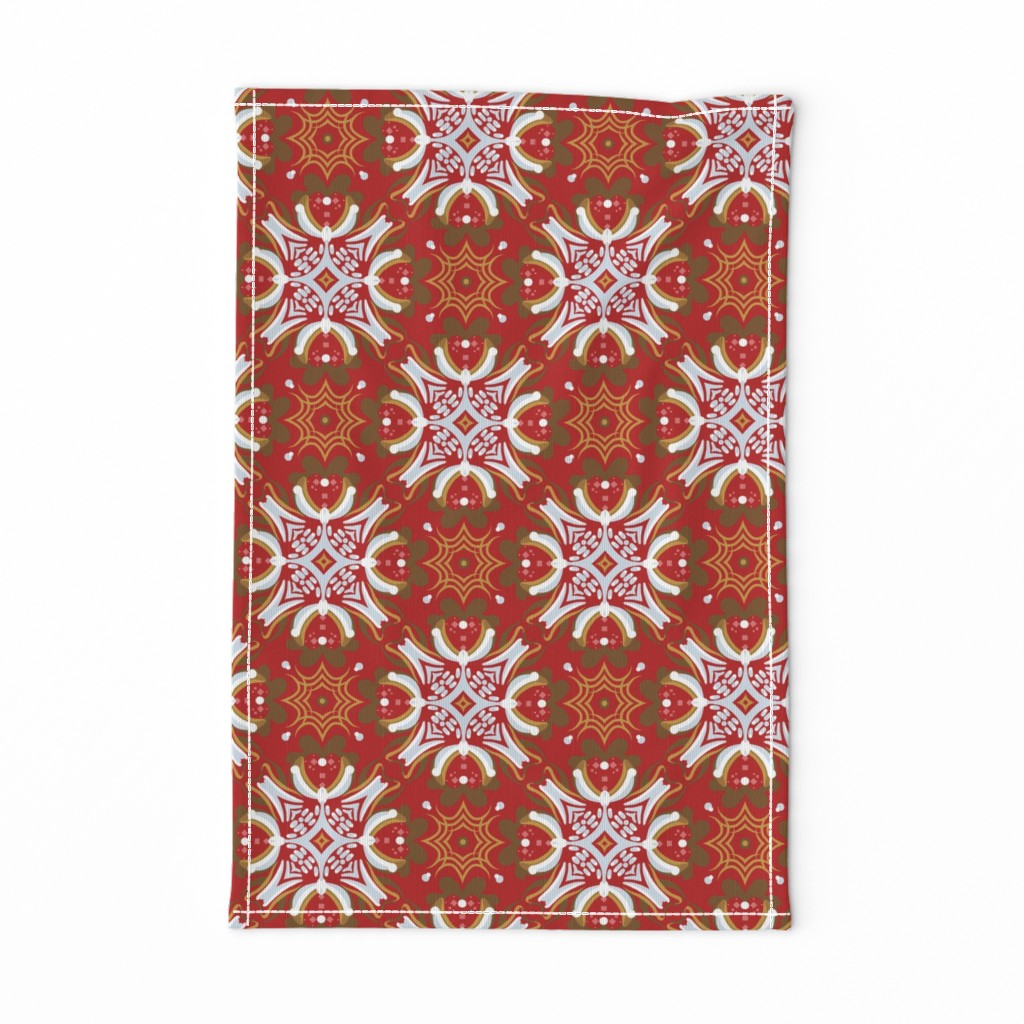 8” Gingerbread Square 1 | Full Red