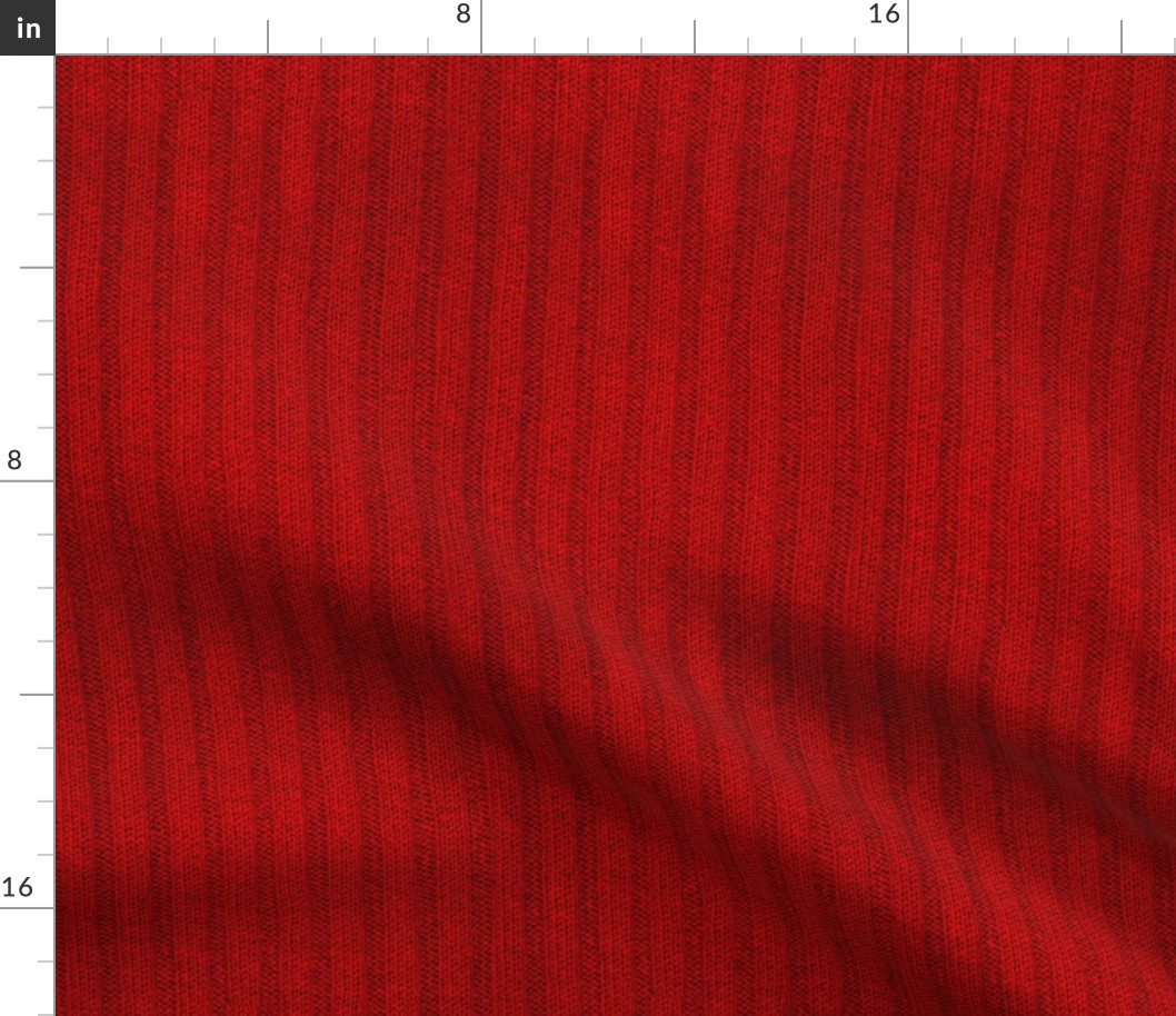 Ribbed Knit Pattern Red