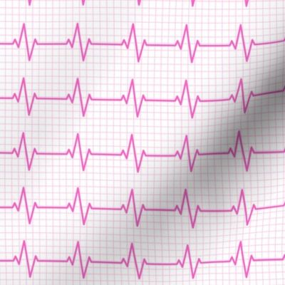 EKG - heart beat - sinus rhythm - pink on pink- LAD19