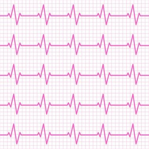EKG - heart beat - sinus rhythm - pink on pink- LAD19