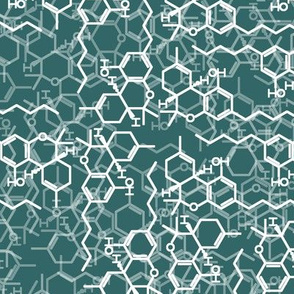 THC Molecules - Chalkboard Scribble