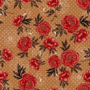 Helen's Vintage Red Peonies (Bronze) 18")