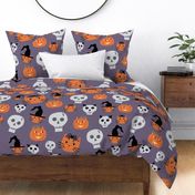 Halloween Cats and Skulls