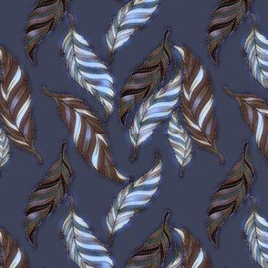 Falling Feathers at Night on Navy Blue