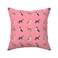 basenji dog fabric - black basenji dog, brindle basenji, basenji fabric, dog fabric, dogs fabric, cute dog, pet - pink