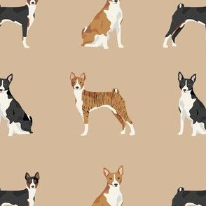 basenji dog fabric - black basenji dog, brindle basenji, basenji fabric, dog fabric, dogs fabric, cute dog, pet - tan