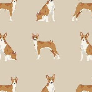 basenji dog fabric - basenji dog, basenji fabric, dog fabric, dogs fabric, cute dog, pet - tan