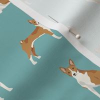 basenji dog fabric - basenji dog, basenji fabric, dog fabric, dogs fabric, cute dog, pet - blue
