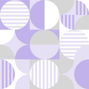 modern geometric Bauhaus, lavender, lilac, gray, white