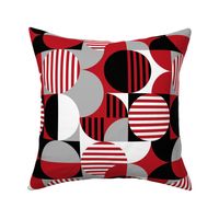 modern geometric Bauhaus, red, black, gray, white