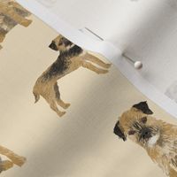 border terrier dog fabric - dog fabric, border terrier fabric, holiday dog fabric, christmas dog fabric -cream