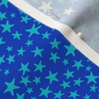 Zodiac constellations stars FQ tea towel in blue by Pippa Shaw