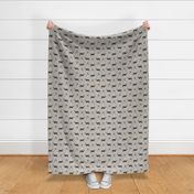 sheltie dog fabric - shetland sheepdog fabric, dog fabric, dog breed fabric - grey