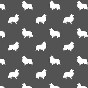 sheltie silhouette fabric - shetland sheepdog fabric, dog fabric, dog silhouette fabric  -charcoal