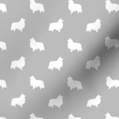 sheltie silhouette fabric - shetland sheepdog fabric, dog fabric, dog silhouette fabric  -grey