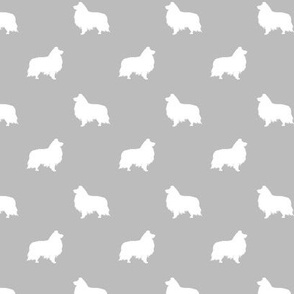 sheltie silhouette fabric - shetland sheepdog fabric, dog fabric, dog silhouette fabric  -grey