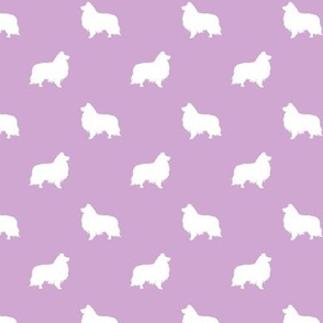 sheltie silhouette fabric - shetland sheepdog fabric, dog fabric, dog silhouette fabric  - lavender