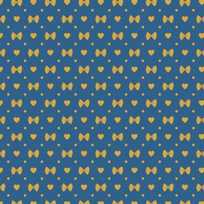 Polka Dot Heart Pastas - Navy/Mustard