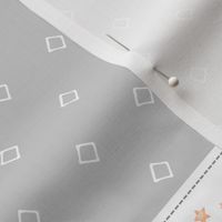 Starry Sky Baby Elephant Quilt Top – Nursery Blanket Bedding - Peach & Gray