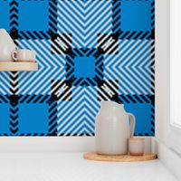 Plaid Squares in Blue Black and Silver