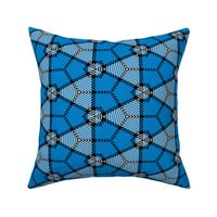 Hexagon and Triangles in Black Blue and Silver