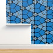 Hexagon and Triangles in Black Blue and Silver