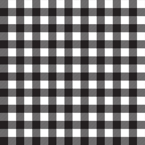 Forest Check - 1" squares - black and white