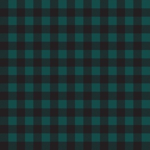 Forest Check - 1" squares - forest green and black 