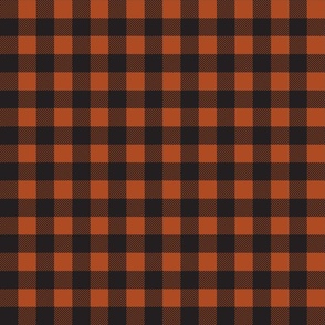 Forest Check - 1" squares - rusty red and black 