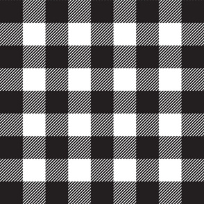 Forest Check - 2" squares - black and white 