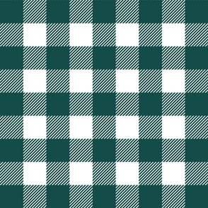 Forest Check - 2" squares - forest green and white 