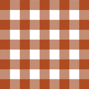 Forest Check - 2" squares - rusty red and white 