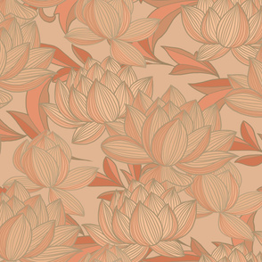 Lotus Print Beige