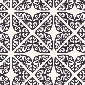 Hand drawn floral mosaic tile shapes.