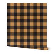 Forest Check - 2" squares - black and gold 