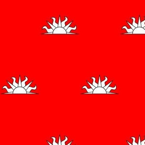 Gules, a demi-sun argent