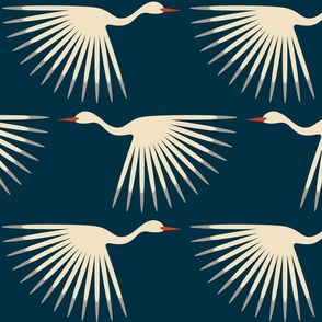 Art Deco Cranes - Midnight 10" Wingspan