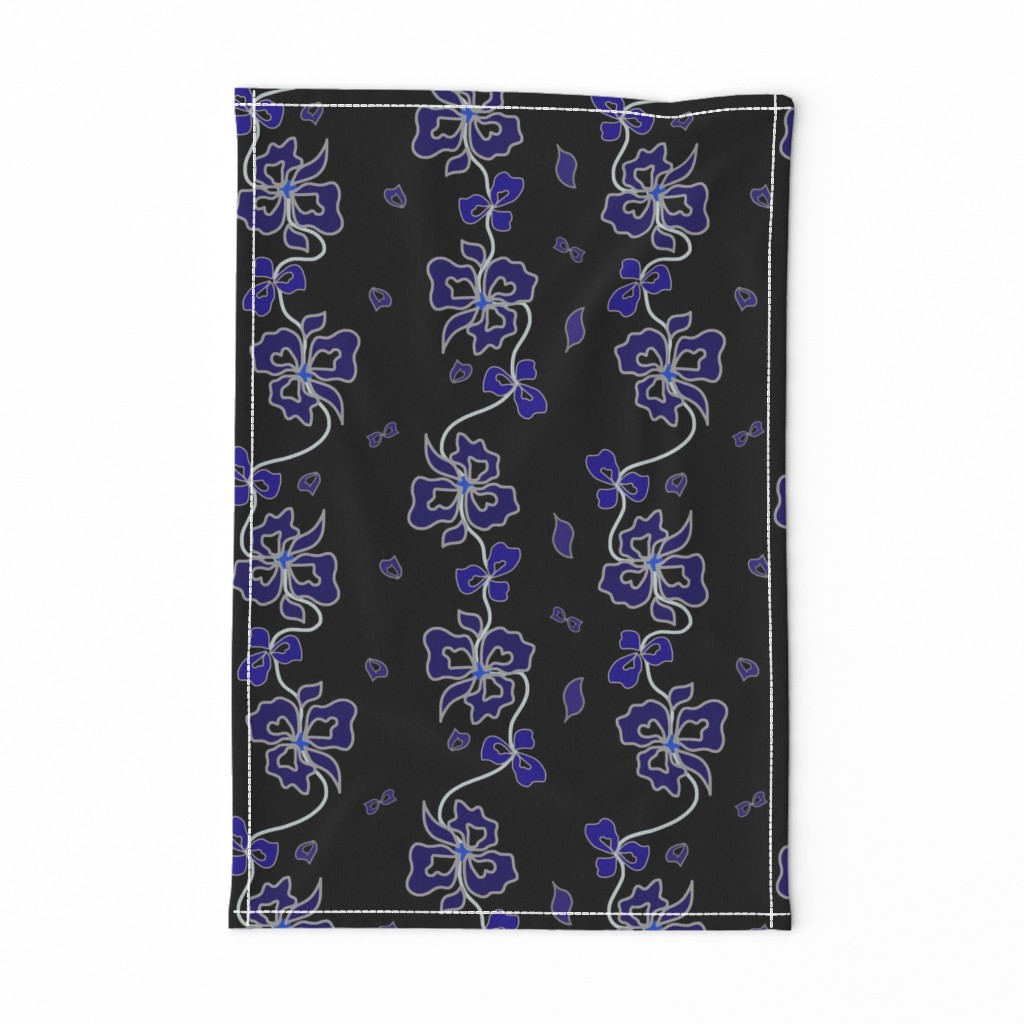 Haute Couture Hawaiian Garlands - midnight blue on black