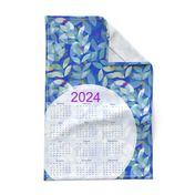2024 Leaves Calendar Tea Towel
