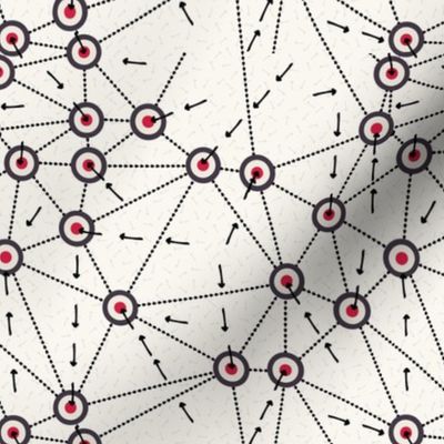 Arrow dot red bullseye directional network.