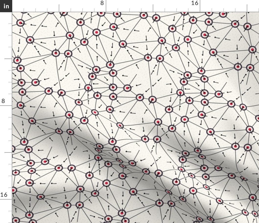 Arrow dot red bullseye directional network.