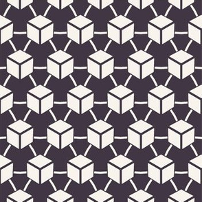 Seamless vector pattern. Hand drawn square cube shapes. 