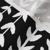 Laurel leaves - white on black