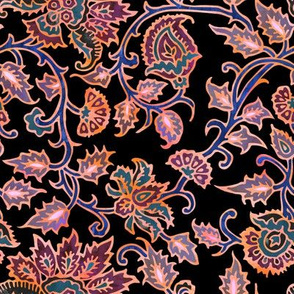 mendhi floral_black