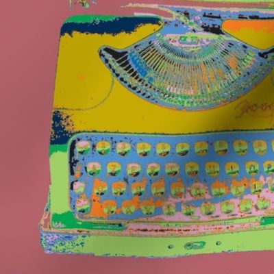 Big Typewriter, Deep Coral Background