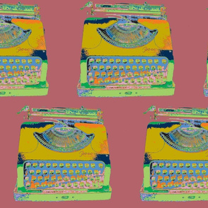 Big Typewriter, Deep Coral Background