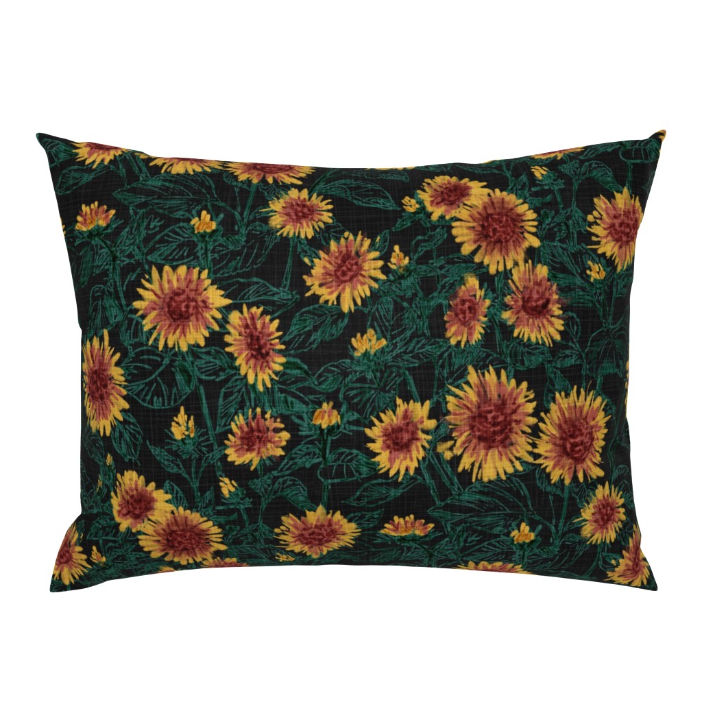 Blazing Sunflower Meadow (forest-black) 24”