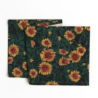 Blazing Sunflower Meadow (forest-black) 24”