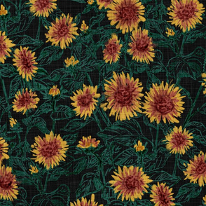 Blazing Sunflower Meadow (forest-black) 24”