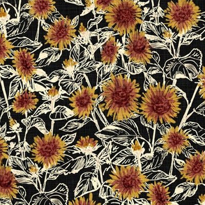 Blazing Sunflower Meadow (vanilla-black) 10”